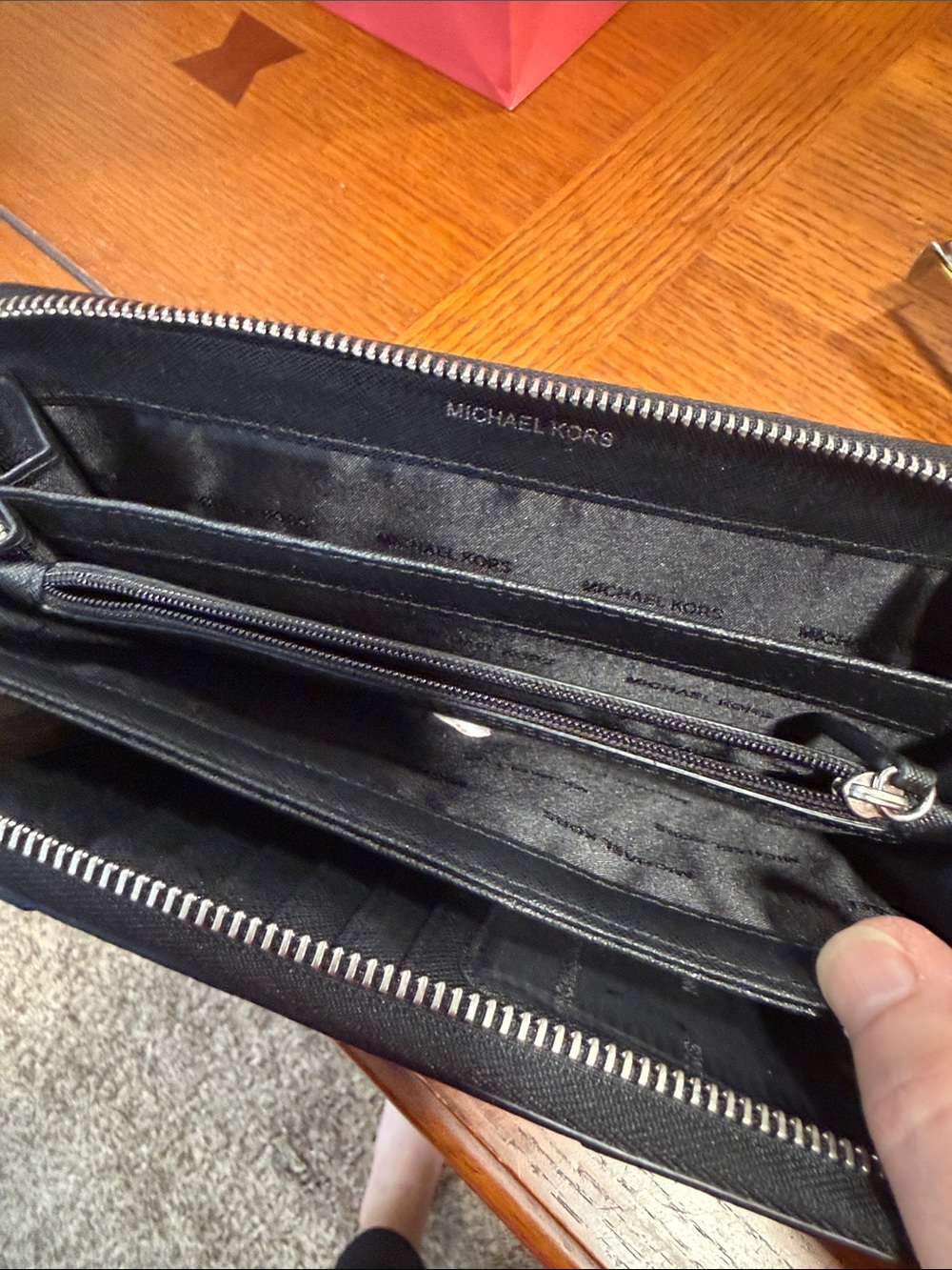 Michael Kors Black Studded Zip-Around Wallet - Picture 4 of 5